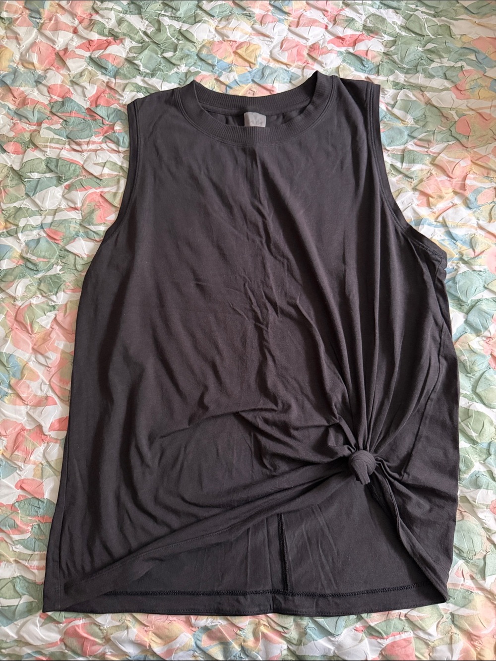 CALIA by Carrie Underwood Black Sleeveless Knot-Front Tank